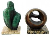 TWO BRONZE SCULPTURES: BIOMORP
