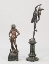 TWO BRONZE SCULPTURES, MERCURY
