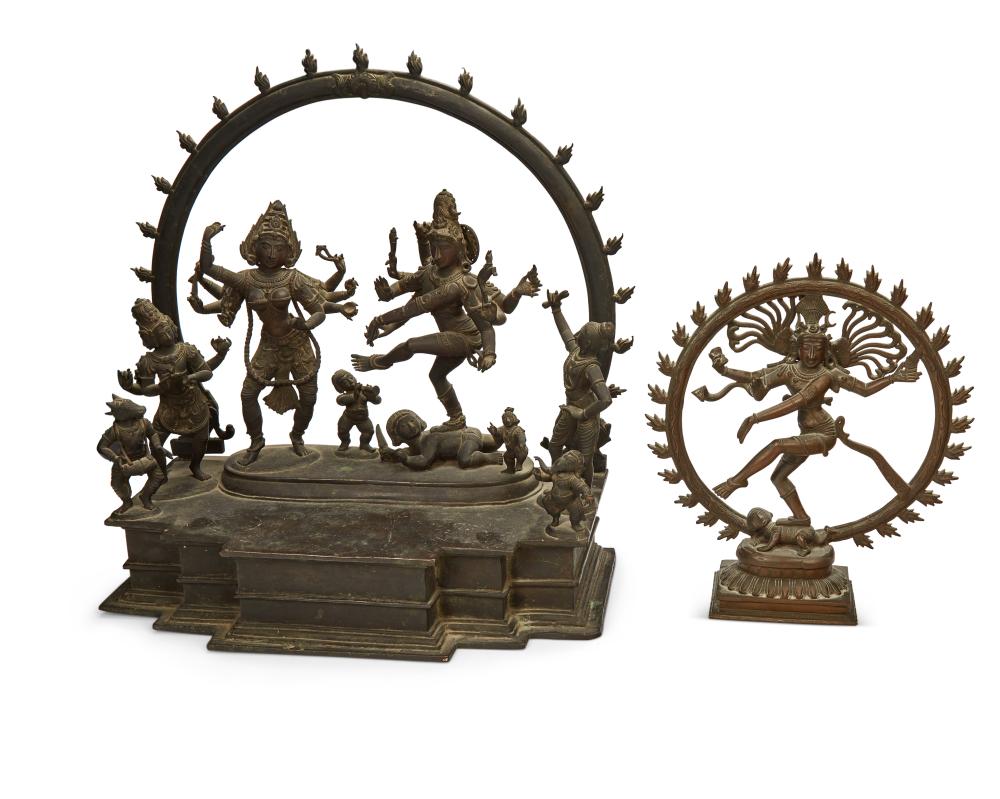 TWO BRONZE SCULPTURES OF HINDI