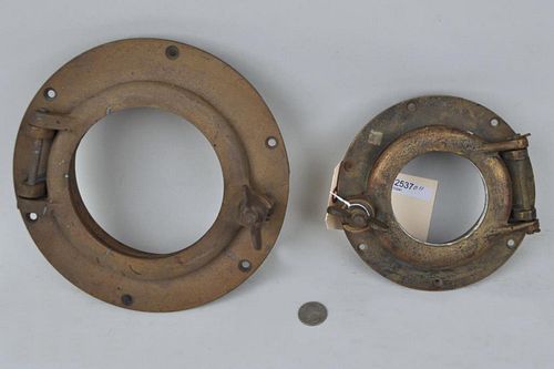 TWO BRONZE SHIPS' PORTHOLESthe