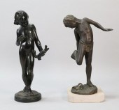 TWO BRONZE STATUES BENEDUCE AN