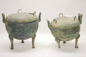 TWO BRONZE WARRING STATES COVE