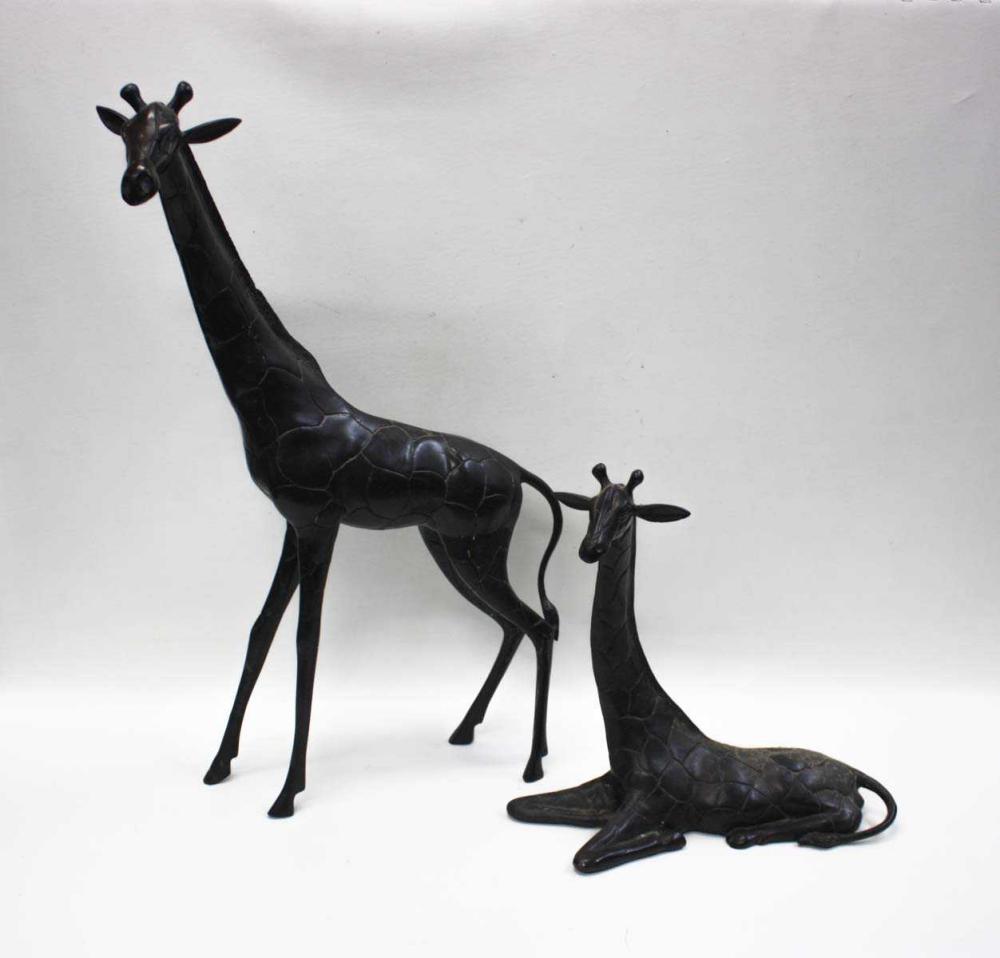 TWO BRONZE WILDLIFE SCULPTURES, TWO