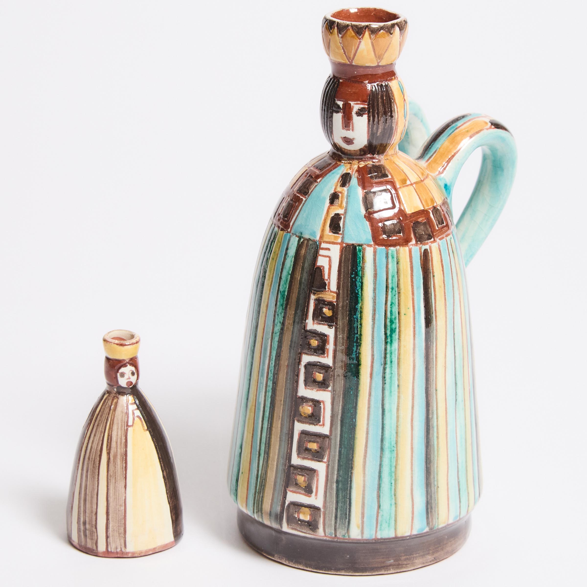 Two Brooklin Pottery Figures,