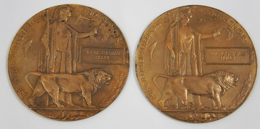 Two Brothers Bronze Death Plaques