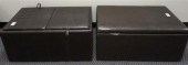 TWO BROWN VINYL STORAGE HASSOC