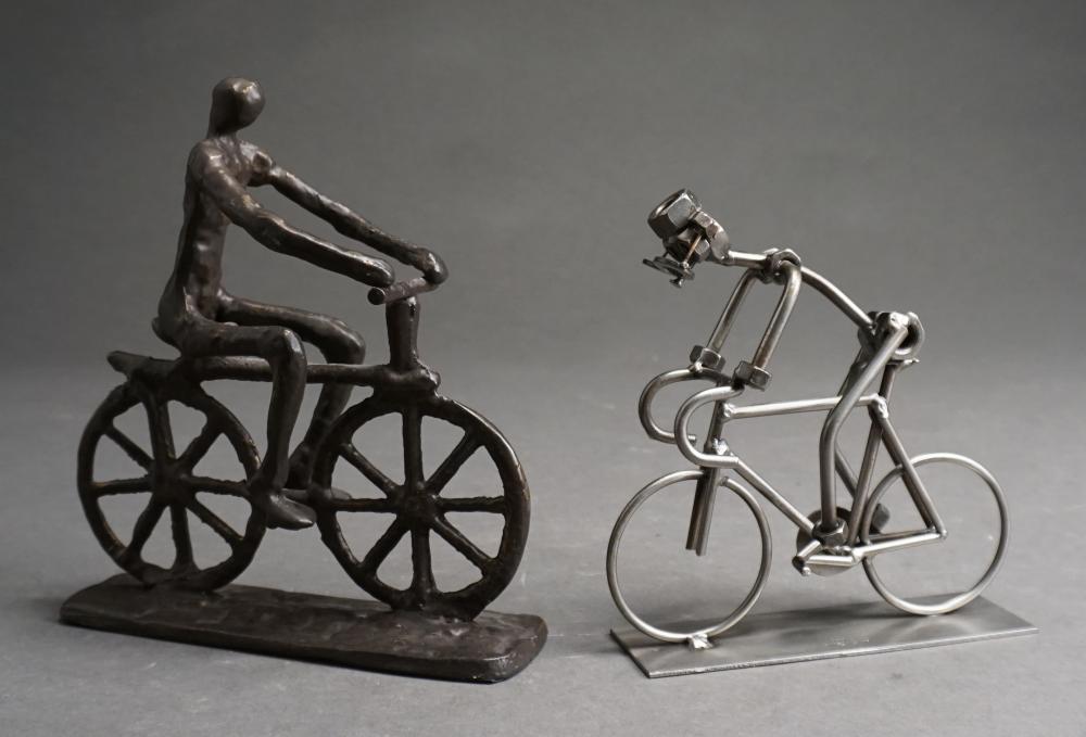 TWO BRUTALIST METAL FIGURES OF
