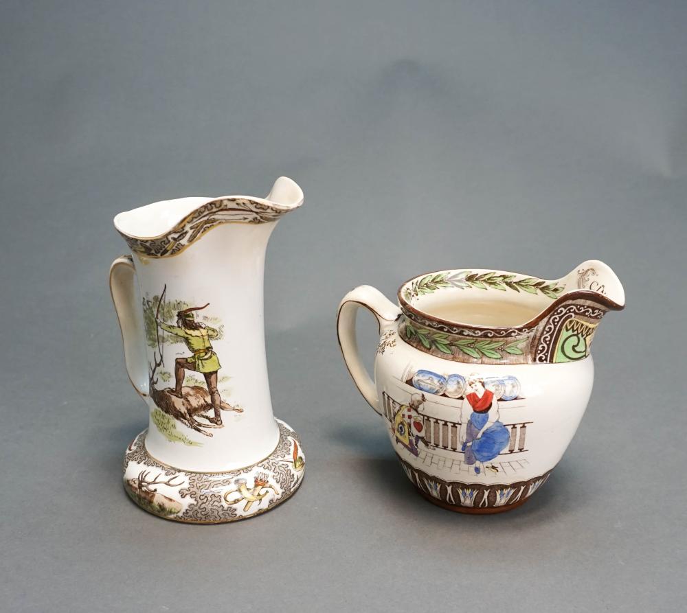 TWO BUFFALO POTTERY PITCHERSTwo