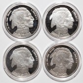 TWO BUFFALO SILVER ROUNDS & TW