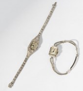 TWO BULOVA DIAMOND WATCHESTwo
