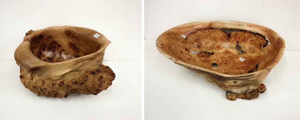TWO BURL WOOD BOWLSTWO BURL WOOD