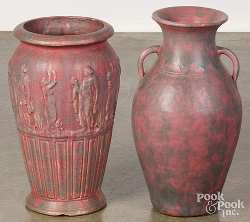 TWO BURLEY WINTER ART POTTERY FLOOR