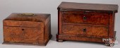 TWO BURLWOOD DRESSER BOXES, 19