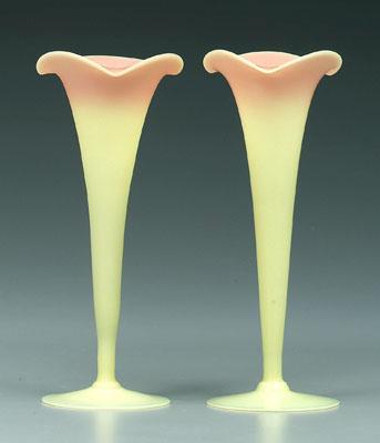Two Burmese bud vases: one satin