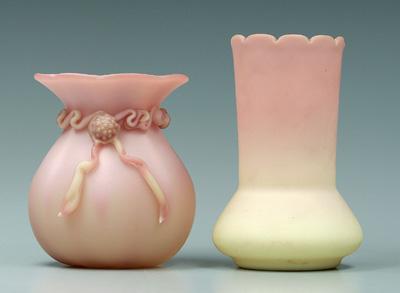 Two Burmese glass vases: one with