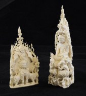 Two Burmese ivory Buddha group