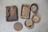 TWO BUTTER MOLDS AND FOUR BUTT