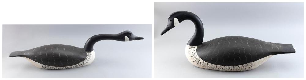 TWO BYRON E. BRUFFEE GOOSE DECOYS