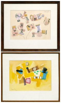 Two C. Ronald Bechtle watercolors