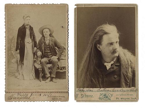 TWO CABINET CARD PHOTOS OF HAPPY