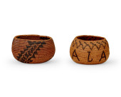 TWO CALIFORNIA BASKETRY BOWLS<