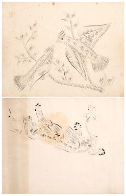 Two calligraphy drawings, John