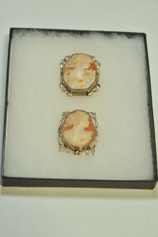 TWO CAMEO BROOCHES. Both