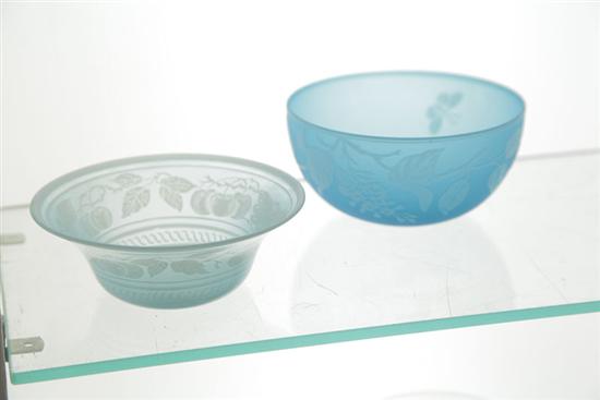 TWO CAMEO GLASS BOWLS. A Webb