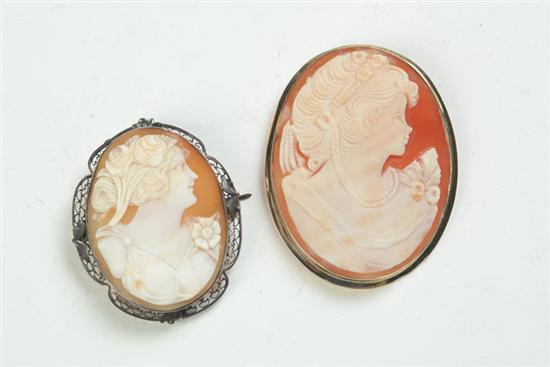 TWO CAMEOS.  Late 19th-early 20th