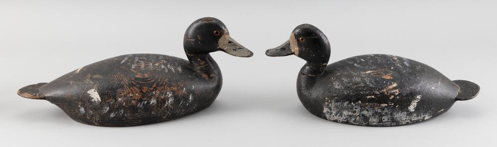 TWO CANADIAN BLUEBILL HEN DECOYS
