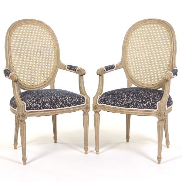 TWO CANE BACK CHAIRS  41"H x 23"W x