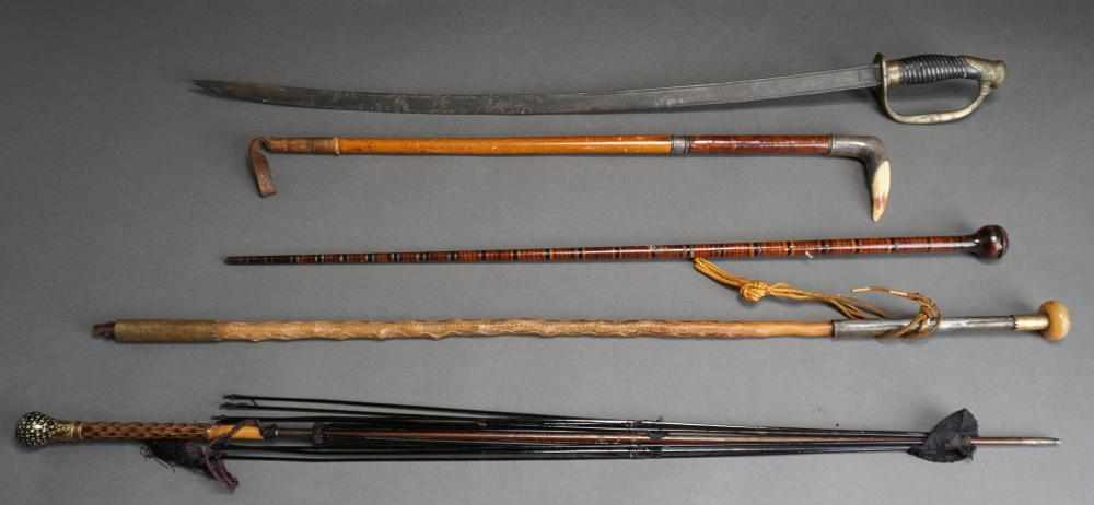 TWO CANES, RIDING CROP, PARASOL