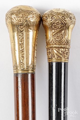 TWO CANES WITH GOLD-FILLED