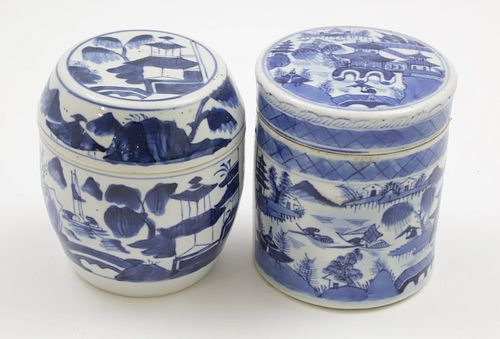 TWO CANTON CANISTERS, 19TH