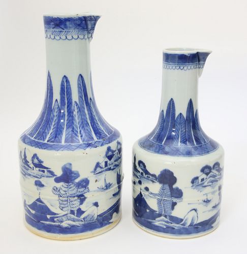 TWO CANTON EWERS, 19TH CENTURYTwo