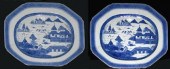 Two Canton porcelain roast pla