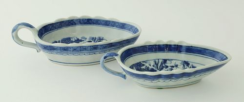 TWO CANTON SAUCE BOATS, 19TH