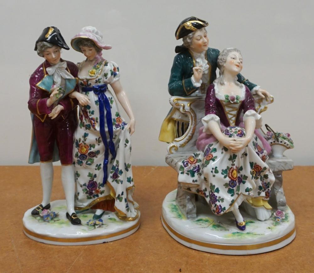 TWO CAPODIMONTE PORCELAIN FIGURAL