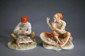 TWO CAPODIMONTE TYPE CERAMIC F
