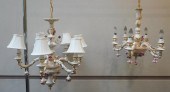 TWO CAPODIMONTE TYPE FLORAL EN