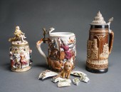 TWO CAPODIMONTE-TYPE LIDDED ST