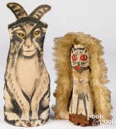 TWO CARNIVAL PAINTED CANVAS KN