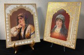 TWO CAROLE SCOTT PAINTED PROCE