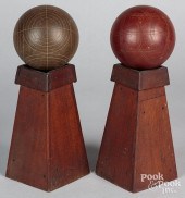 TWO CARPET BALLS, 19TH C., RES