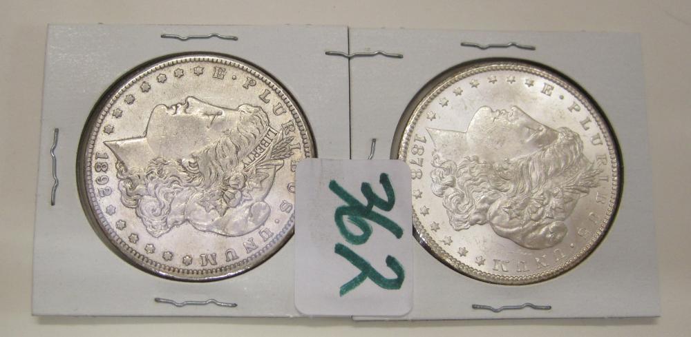 TWO CARSON CITY SILVER MORGAN