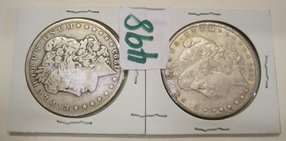 TWO CARSON CITY SILVER MORGAN