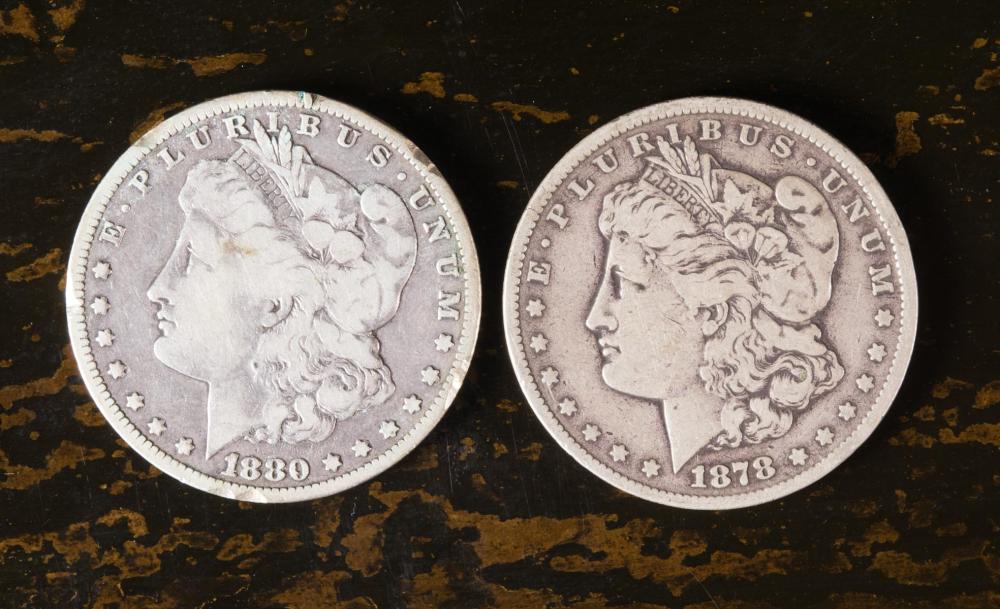 TWO CARSON CITY SILVER MORGAN