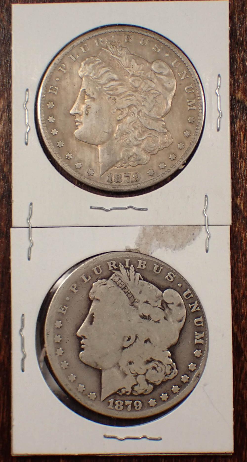 TWO CARSON CITY SILVER MORGAN