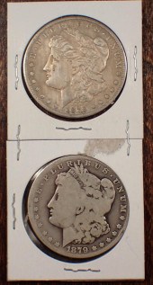 TWO CARSON CITY SILVER MORGAN