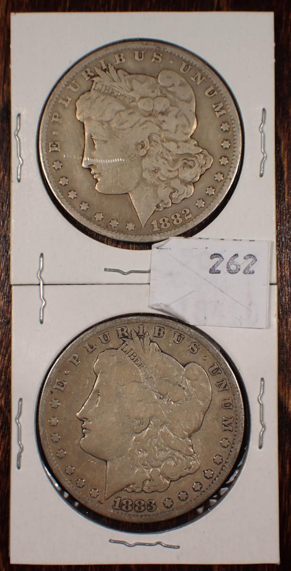 TWO CARSON CITY SILVER MORGAN